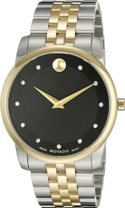 Pre-owned Movado Museum Classic Two-tone Diamond Men's Watch 0606879 Quartz Watch