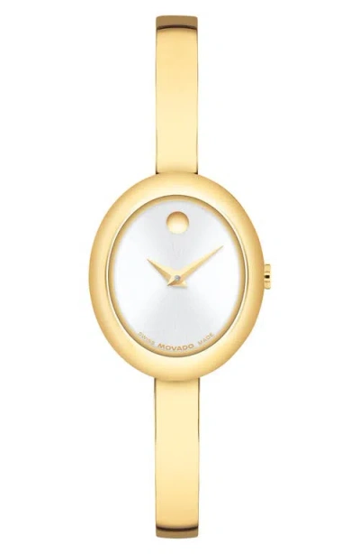 Movado Museum Oval Bangle Watch, 22mm X 26mm In Gold
