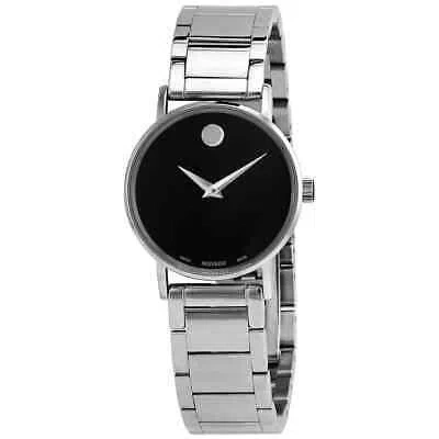 Pre-owned Movado Museum Quartz Black Dial Ladies Watch 0607234