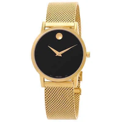 Pre-owned Movado Museum Quartz Black Dial Ladies Watch 0607647
