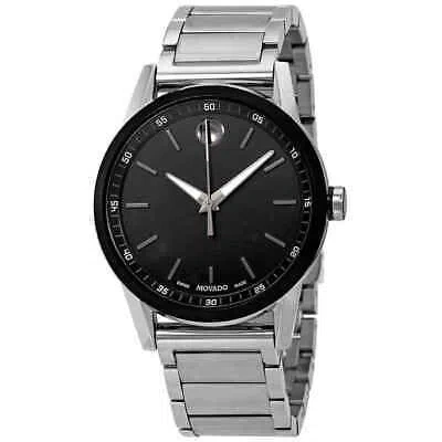 Pre-owned Movado Museum Sport Black Dial Men's Watch 0607225