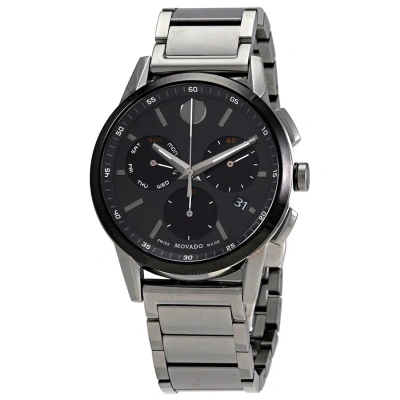 Movado Museum Sport Chronograph Quartz Black Dial Men's Watch 0607558 In Black / Grey