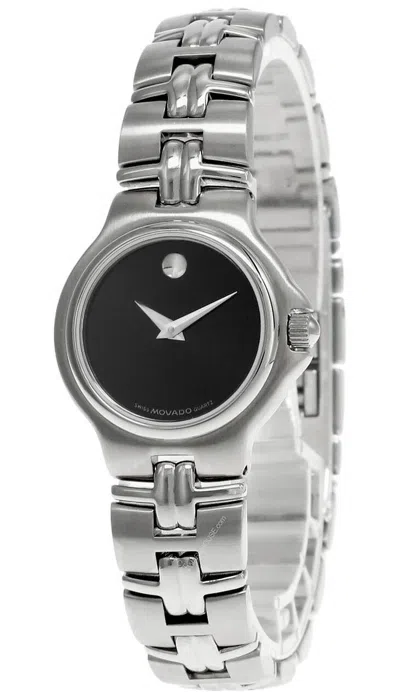 Pre-owned Movado Museum Stainless Steel Black Dial Women's Watch 0602753