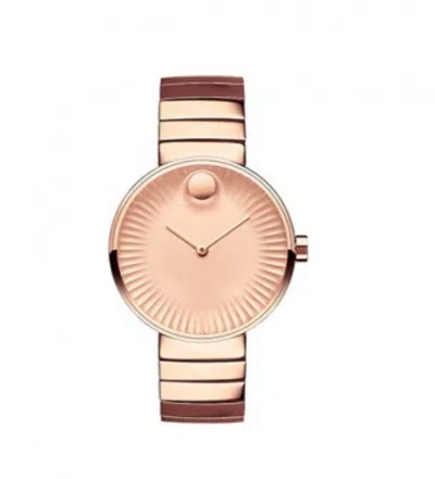 Pre-owned Movado Nwb  Women's Edge Rose Concave Sandblasted Quartz Watch 3680013