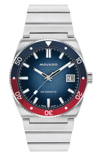 Movado Men's Ondoplan Swiss Automatic Stainless Steel Watch, 39mm In Blue