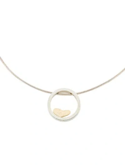 Pre-owned Movado Ono Heart Pendant Necklace, 16" In Multi