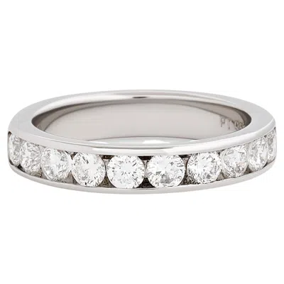 Pre-owned Movado Platinum Round Diamond Channel Band In Multi