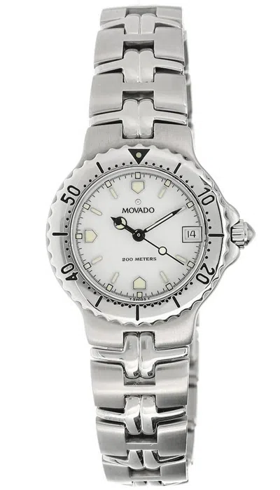 Pre-owned Movado Quartz Stainless Steel White Dial Women's Watch 0603526