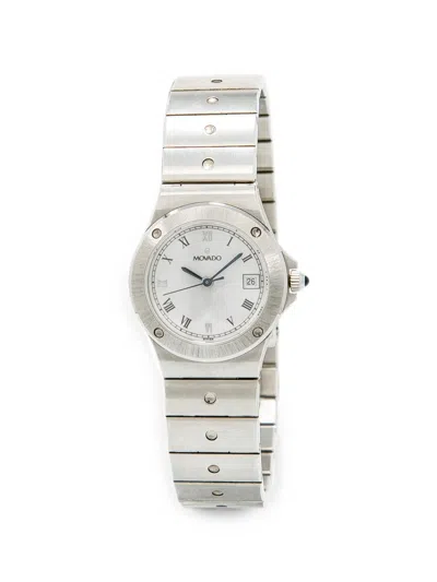 Pre-owned Movado Roman Numeral Date 25mm Watch In White
