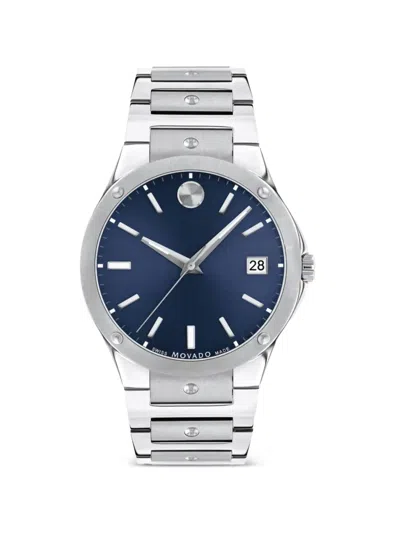 Movado Round-face 41mm Watch In Blue