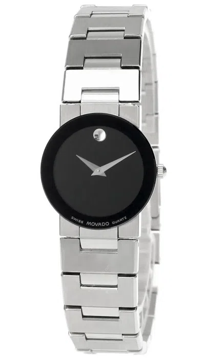 Pre-owned Movado Safiro 23mm Stainless Steel Black Dial Women's Watch 0604010