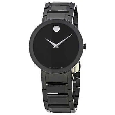 Pre-owned Movado Sapphire Black Dial Men's Watch 0607179