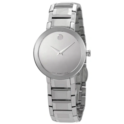 Movado Sapphire Quartz Silver Mirror Dial Ladies Watch 0607547