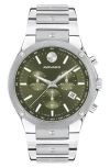 Movado Men's Se Swiss Quartz Chrono Stainless Steel Watch 42mm In Green