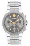 Movado Men's Se Swiss Quartz Chrono Stainless Steel Two-tone Yellow Pvd Watch 42mm In Silver/ Grey