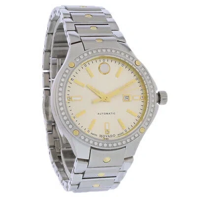 Pre-owned Movado S.e. Ladies Two-tone Stainless Champagne Dial Automatic Watch 0607683