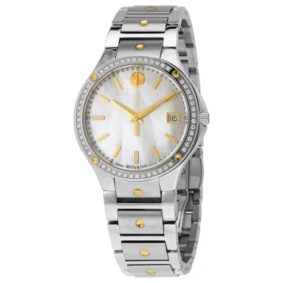 Movado Se Quartz Diamond Mother Of Pearl Dial Ladies Watch 0607517 In Gold Tone / Mop / Mother Of Pearl / Yellow