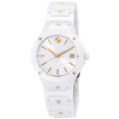 Pre-owned Movado Se Quartz White Dial Ladies Watch 0607740