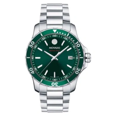 Pre-owned Movado Series 800 40mm Green Dial Stainless Steel Quartz Men's Watch 2600136
