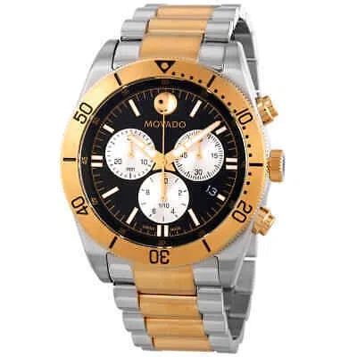 Pre-owned Movado Sport Chronograph Quartz Black Dial Men's Watch 0607441