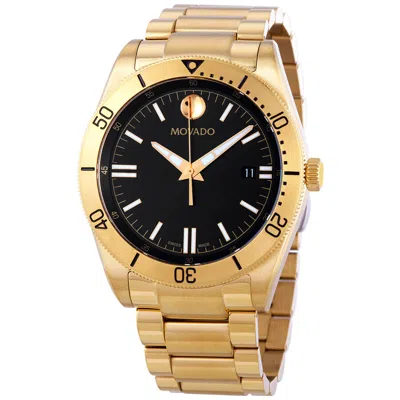 Movado Sport Quartz Black Dial Men's Watch 0607436 In Black / Gold / Gold Tone / Yellow