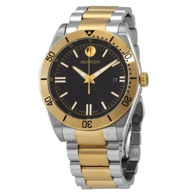 Movado Sport Quartz Black Dial Two-tone Men's Watch 0607437 In Two Tone  / Black / Gold Tone