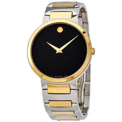 Pre-owned Movado Temo Quartz Black Dial Men's Watch 0607293