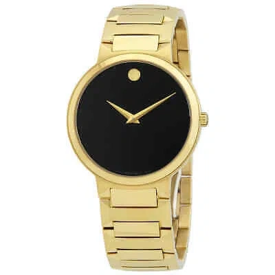 Pre-owned Movado Temo Quartz Black Museum Dial Unisex Watch 0607294