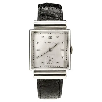 Pre-owned Movado Tiffany & Co Platinum Square Hooded Lugs Wristwatch In Multi