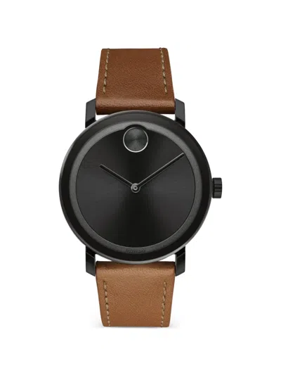 Movado Trend Leather-strap 40mm Watch In Brown