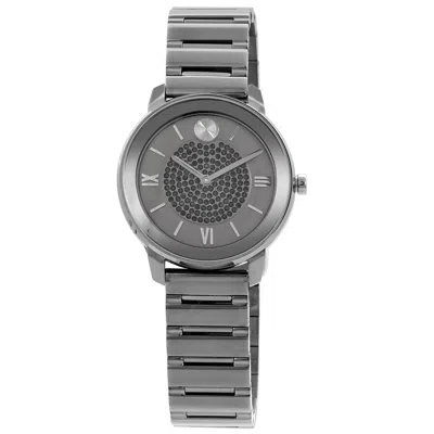 Movado Trend Quartz Crystal Grey Dial Ladies Watch 3600636 In Grey / Gun Metal / Gunmetal