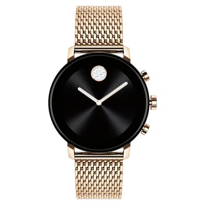 Movado Unisex's Bold Black Dial Watch In Gold