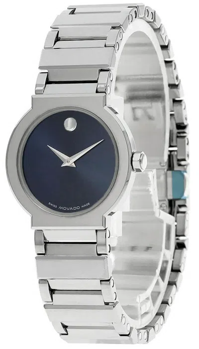 Pre-owned Movado Valor 26mm Quartz Stainless Steel Blue Dial Women's Watch 0604776