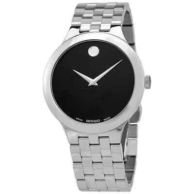 Pre-owned Movado Veturi Quartz Black Dial Men's Watch 0607415