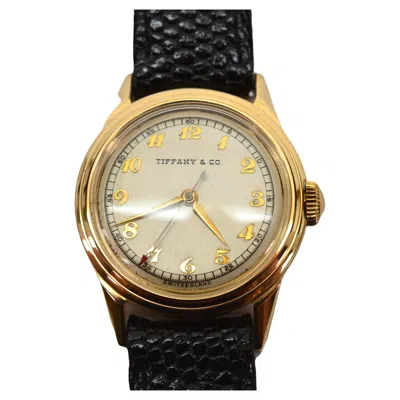 Pre-owned Movado Vintage Tiffany & Co. 14 Karat Gold Wrist Watch W Box In Multi