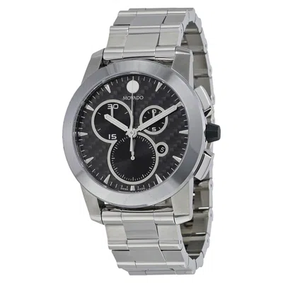 Movado Vizio Black Carbon Fiber Stainless Steel Men's Watch 0606551 In Metallic