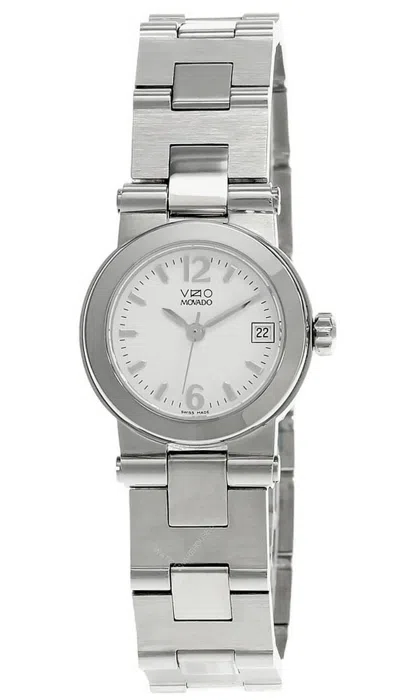 Pre-owned Movado Vizio Sport 24mm Stainless Steel Wht Dial Women's Watch 1604448