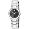 Movado Women's Black Dial Watch In Silver