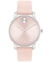Movado Women's Bold Access Swiss Quartz Light Pink Leather Watch 34mm In Pink