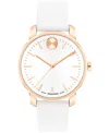 Movado Bold Access Leather Strap Watch, 34mm In White