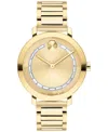 Movado Women's Bold Evolution 2.0 Swiss Quartz Ionic Plated Light Gold Steel Watch 34mm In Gold-tone