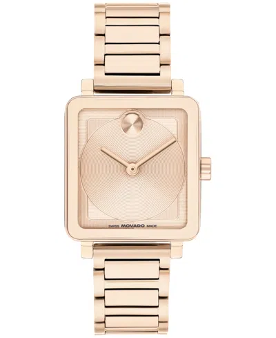 Movado Women's Bold Evolution 2.0 Swiss Quartz Ionic Plated Rose Gold Steel Watch 26mm In Rose-gold