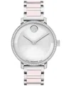 Movado Women's Bold Evolution 2.0 Swiss Quartz Stainless Steel Blush Ceramic Watch, 34mm In Multi