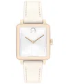 Movado Women's Bold Evolution 2.0 Swiss Quartz White Leather Watch 26mm In White