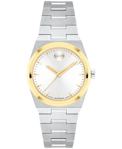 Movado Women's Bold Quest Swiss Quartz Two Tone Stainless Steel Watch, 28mm In Silver