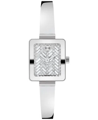 Movado Women's Bold Tank Mini Bangle Swiss Quartz Stainless Steel Watch 20mm X 23mm In Metallic