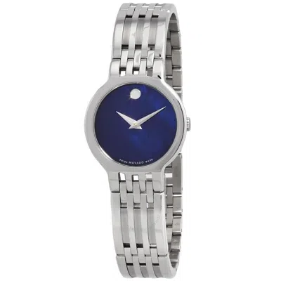 Pre-owned Movado Women's Esperanza Museum Blue Mother-of- Pearl Dial Swiss Watch