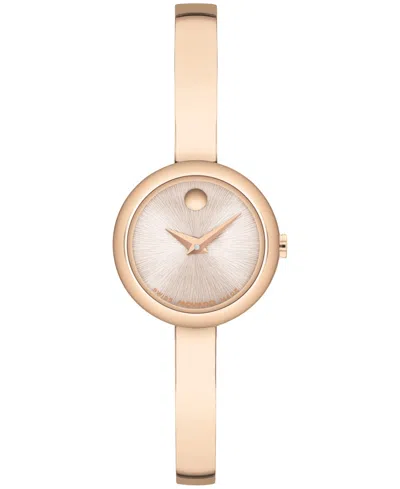 Movado Women's Museum Bangle Round Swiss Quartz Mid Rose Watch, 21.50mm