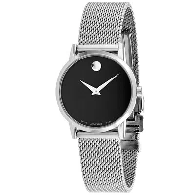 Pre-owned Movado Women's Museum Black Watch - 607220