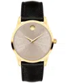 Movado Women's Museum Classic Swiss Automatic Black Leather Watch, 33mm